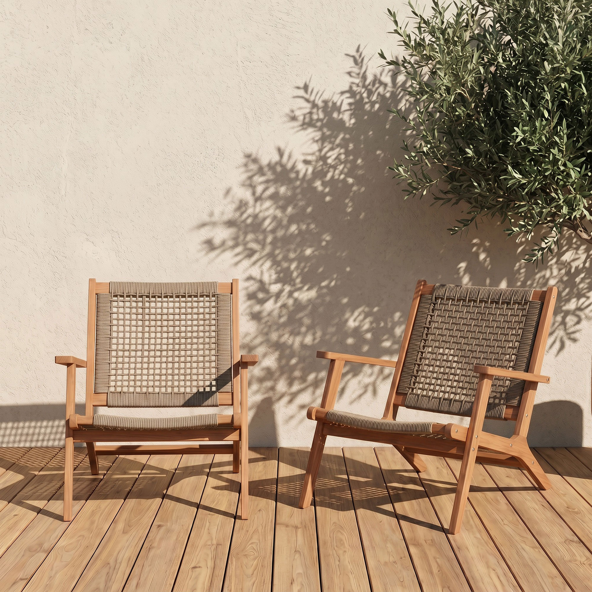 George Oliver Kaetlin Acacia Outdoor Lounge Chair & Reviews | Wayfair